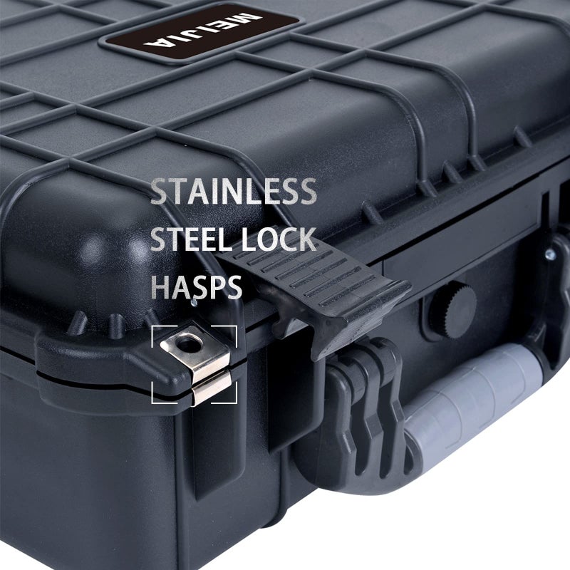 MEIJIA All Weather Waterproof Hard Camera Case with Customizable Fit Foam,Fit Use of Drones,Camera,Equipments,Pistols,Black,15.98x12.99x6.85inches - Image 2